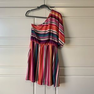 One shoulder Multi colored Dress